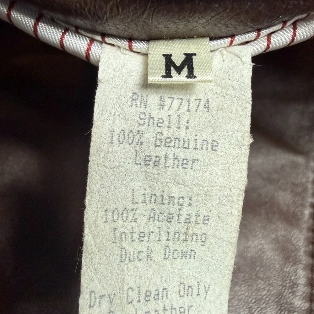 Vintage Brown‎ Genuine Leather Jacket Womens Moto Biker Minimalist Size M